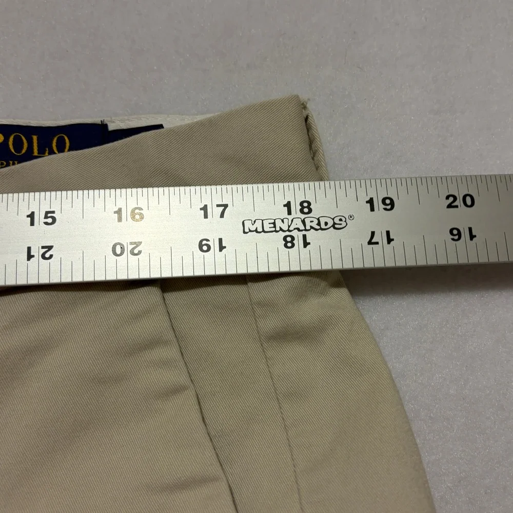 Polo Ralph Lauren Mens Classic Fit Chino Shorts Tan Khaki Size 36 Cotton Blend